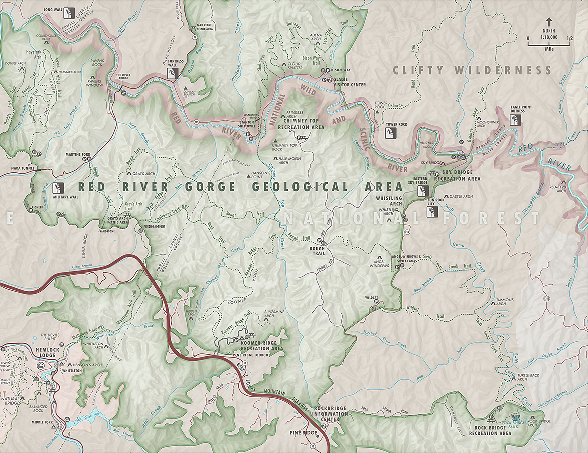 Red River Gorge small map
