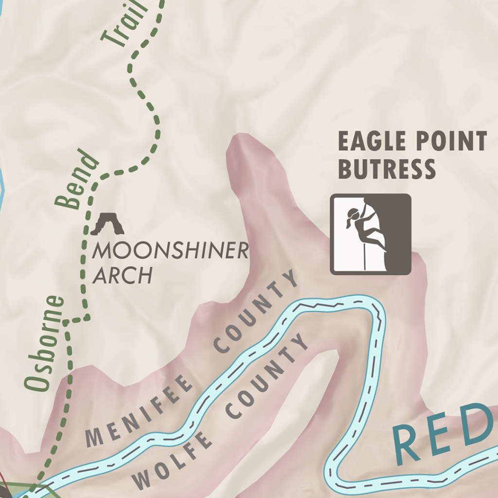 red river gorge climbing map