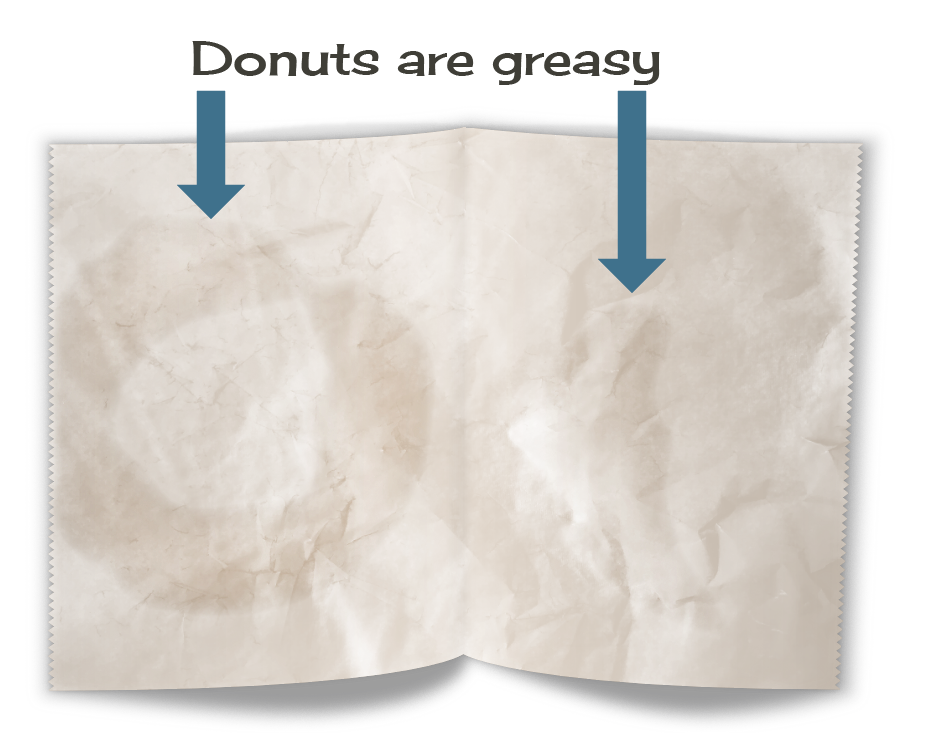 vector artwork designed to look like a grease stain on wax paper left by a donut