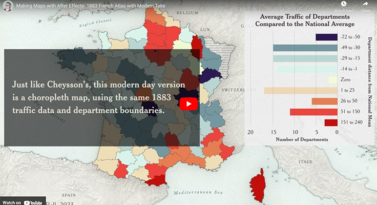 Choropleth map recreated animated with Adobe After Effects